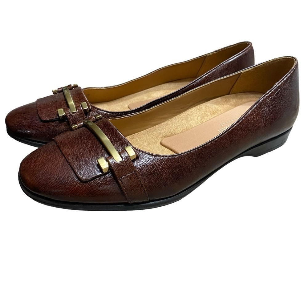 Naturalizer Brown Leather Ballet Flat Dress Shoes Size 7.5 N